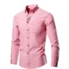 Chemise à manches longues à revers tendance décontractée pour hommes