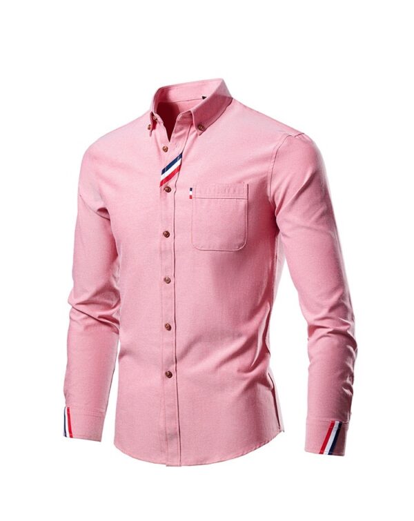 Chemise à manches longues à revers tendance décontractée pour hommes