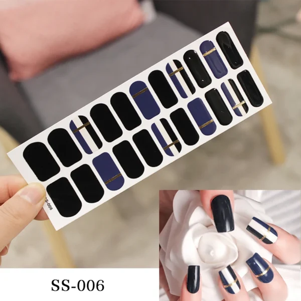 Stickers pour ongles à couverture totale, vernis à ongles à la mode