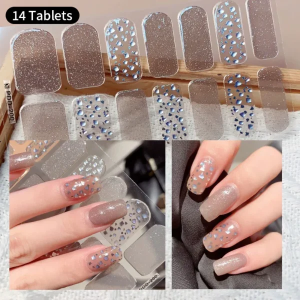 Stickers pour ongles à couverture totale, vernis à ongles à la mode